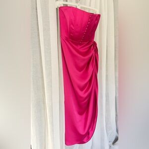 Adeirlina Elegant Strapless Fuchsia Dress – Size XL